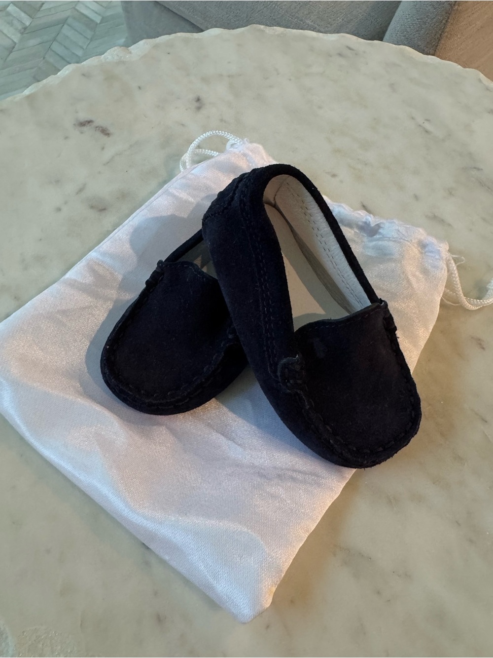Tod’s Baby Suede Loafers in Black - Classic Slip EU 19